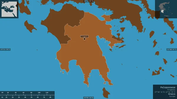 ギリシャの分散型政権である 湖や川でパターン化された固体 有益なオーバーレイとその国の領域に対して提示形状 3Dレンダリング — ストック写真