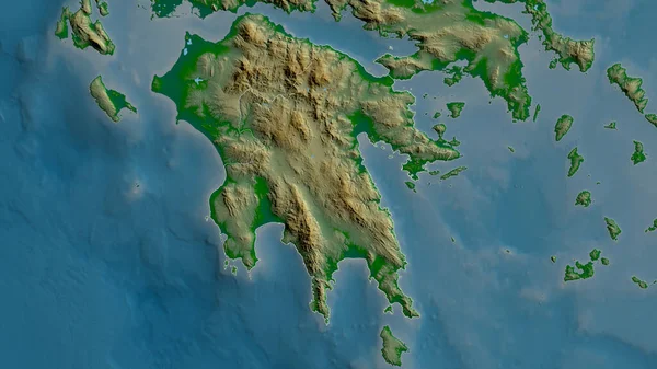 Peloponeso Administração Descentralizada Grécia Dados Sombreamento Coloridos Com Lagos Rios — Fotografia de Stock