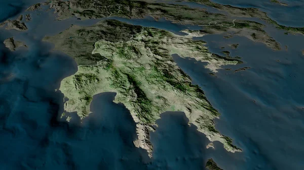Péloponnèse Administration Décentralisée Grèce Zoomé Mis Évidence Imagerie Satellite Rendu — Photo