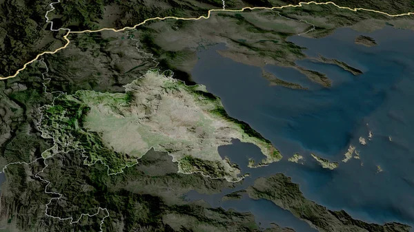 Thessalien Die Dezentralisierte Verwaltung Griechenlands Wurde Vergrößert Und Hervorgehoben Satellitenbilder — Stockfoto