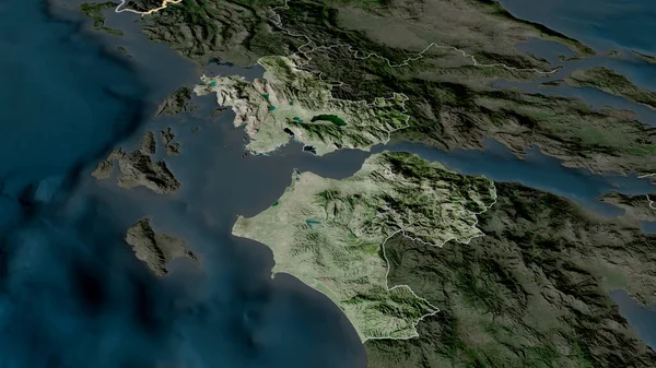 Westgriechenland Die Dezentrale Verwaltung Griechenlands Wurde Vergrößert Und Hervorgehoben Satellitenbilder — Stockfoto