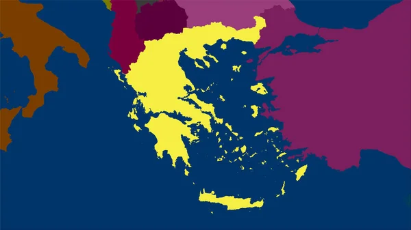 Stereografik Projeksiyondaki Idari Bölümler Haritasında Yunanistan Alanı Raster Katmanlarının Ham — Stok fotoğraf
