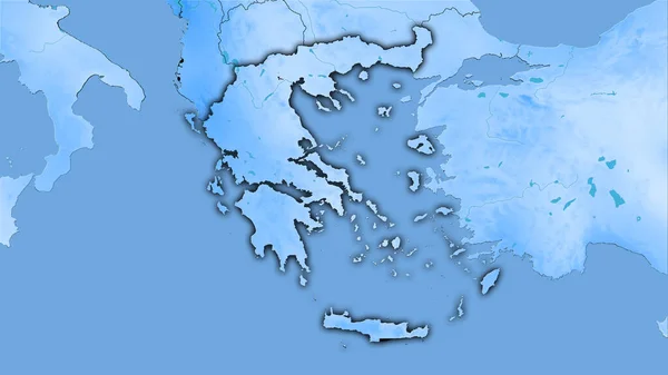 Area Della Grecia Sulla Mappa Annuale Delle Precipitazioni Nella Proiezione — Foto Stock