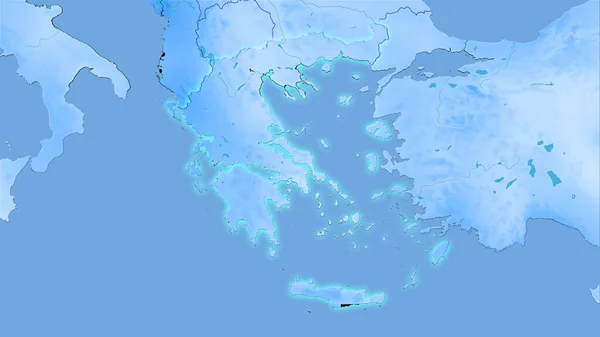 Площа Греції Щорічній Карті Опадів Стереографічній Проекції Сира Композиція Растрових — стокове фото