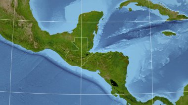 Guatemala. Mahalle - ülkenin dış hatlarıyla uzak perspektif. uydu resimleri