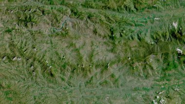 Baja Verapaz, Guatemala Departmanı. Uydu görüntüleri. Ülke alanına göre şekillendirilmiş. 3B görüntüleme