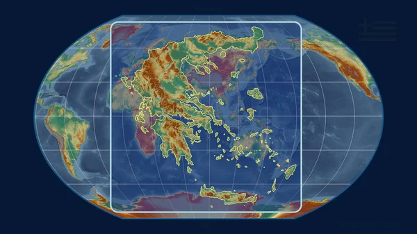 Vista Ampliada Del Esquema Grecia Con Líneas Perspectiva Contra Mapa —  Fotos de Stock