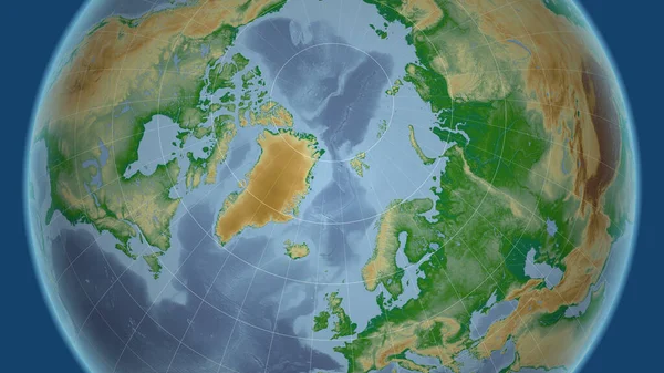 Groenlândia Bairro Perspectiva Distante Sem Contorno Cor Mapa Físico — Fotografia de Stock