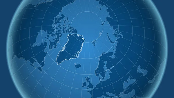 Groenland Buurt Verre Perspectief Met Contouren Van Het Land Alleen — Stockfoto