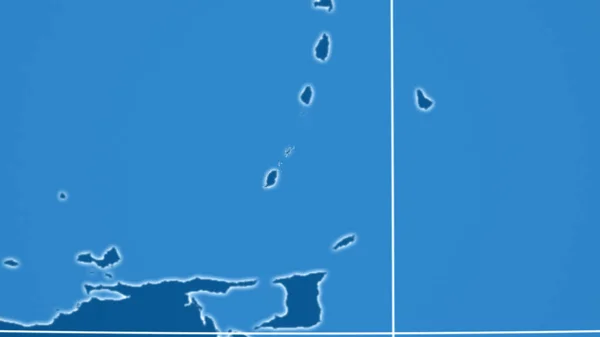 格林纳达 邻里关系 遥远的远景与国家的轮廓 只形状 海洋面具 — 图库照片