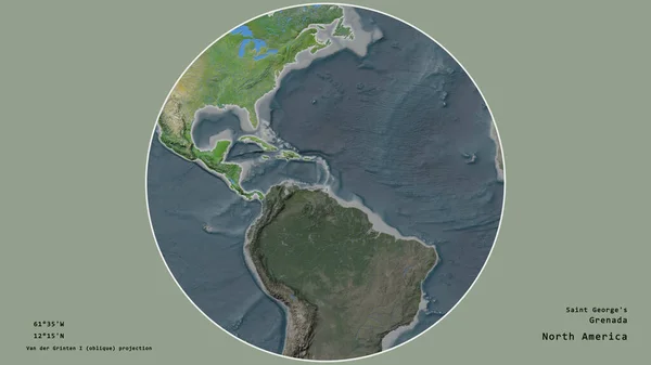 Région Grenade Est Centrée Dans Cercle Entourant Son Continent Sur — Photo