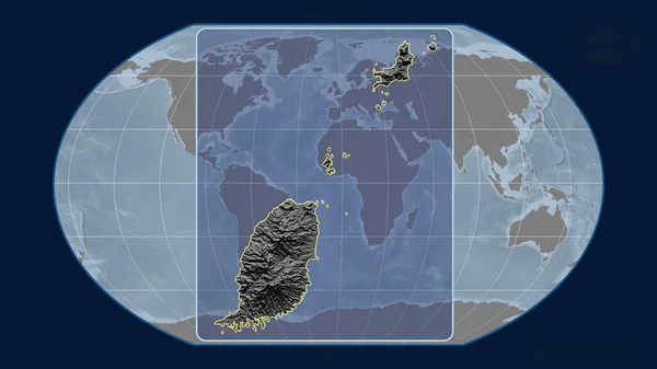 Inzoomd Met Het Oog Grenada Schets Met Perspectief Lijnen Tegen — Stockfoto