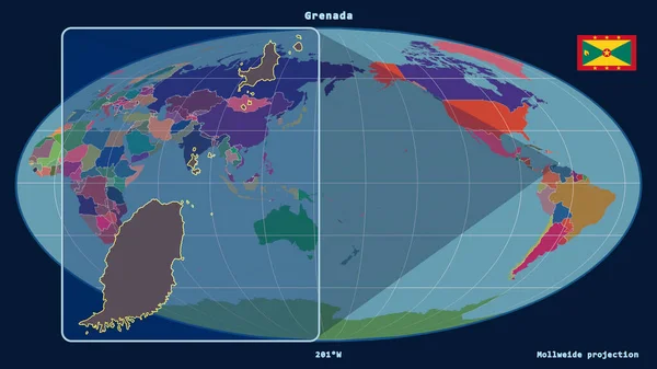 Zoomed Ενόψει Της Γρενάδας Σκιαγραφήσει Προοπτικές Γραμμές Έναντι Ενός Παγκόσμιου — Φωτογραφία Αρχείου