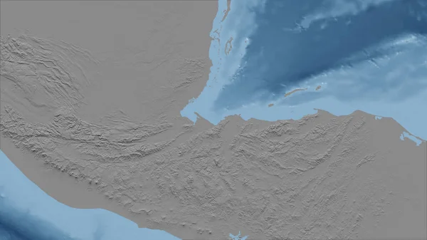 危地马拉 从密切的角度看待该国 没有概述 灰度高程图 — 图库照片