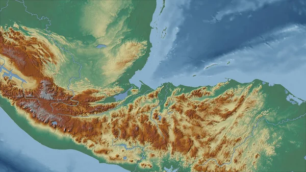 危地马拉 从密切的角度看待该国 没有概述 地形起伏图 — 图库照片