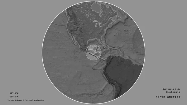 Zone Guatemala Marquée Cercle Sur Carte Grande Échelle Continent Isolé — Photo