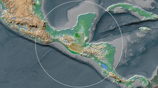 Διευρυμένη Περιοχή Της Γουατεμάλας Που Περιβάλλεται Από Έναν Κύκλο Στο — Φωτογραφία Αρχείου