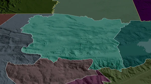 Alta Verapaz Guatemala Departmanı Yakınlaştırıldı Altı Çizildi Dari Bölümün Renkli — Stok fotoğraf