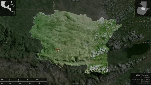 Alta Verapaz Departement Guatemala Satellitenbilder Gestalt Die Sich Mit Informativen — Stockfoto