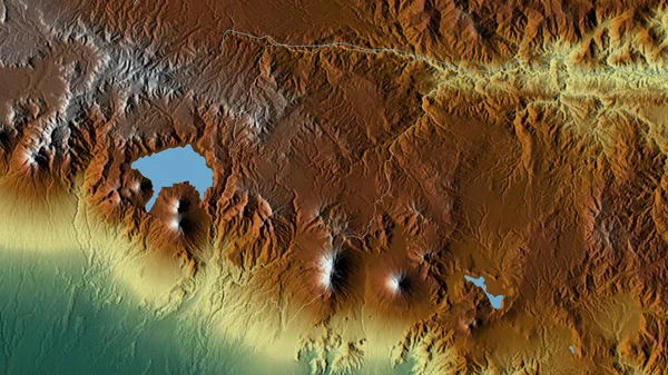 Chimaltenango 危地马拉省 五彩斑斓的湖泊和河流 形状与它的国家相对应 3D渲染 — 图库照片