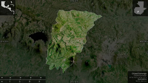Chimaltenango Departamento Guatemala Imágenes Satélite Forma Presentada Contra Área País — Foto de Stock
