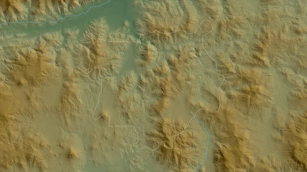 Chiquimula Department Guatemala Colored Shader Data Lakes Rivers Shape Outlined — Stock Photo, Image