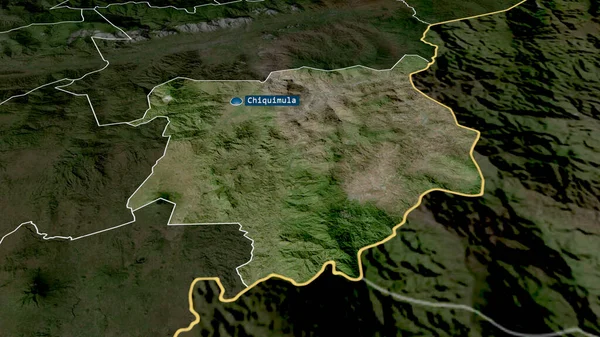 Chiquimula Department Guatemala Zoomed Highlighted Capital Satellite Imagery Rendering — Stock Photo, Image
