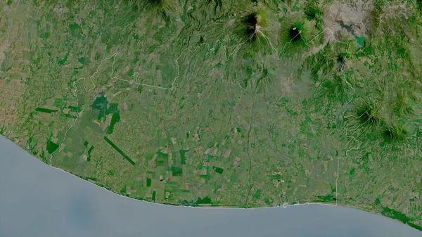 Escuintla Guatemala Satellitbilder Form Som Skisseras Mot Dess Landområde Rendering — Stockfoto