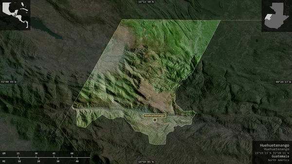 Huehuetenango Departamento Guatemala Imágenes Satélite Forma Presentada Contra Área País — Foto de Stock