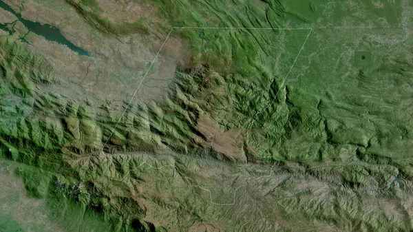 Huehuetenango Guatemala Satellitbilder Form Som Skisseras Mot Dess Landområde Rendering — Stockfoto