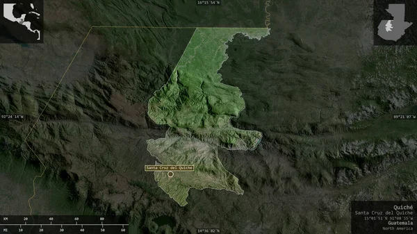 Quiche Departamento Guatemala Imágenes Satélite Forma Presentada Contra Área País — Foto de Stock