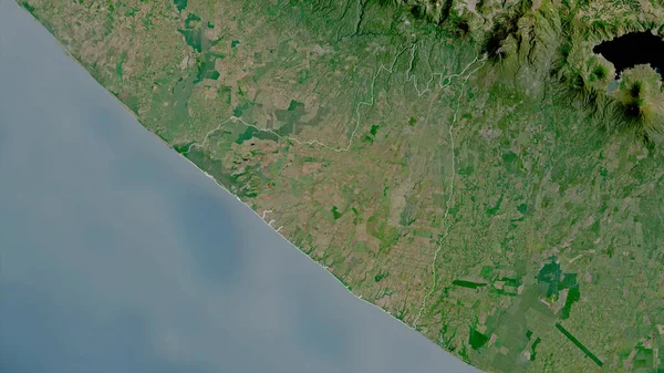 Retalhuleu Department Guatemala Satellite Imagery Shape Outlined Its Country Area — Stock Photo, Image