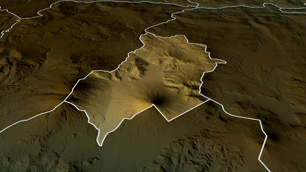 Sacatepequez Department Guatemala Zoomed Highlighted Main Physical Landscape Features Rendering — Stock Photo, Image