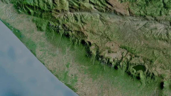 San Marcos Departementet Guatemala Satellitbilder Form Som Skisseras Mot Dess — Stockfoto