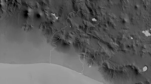 Santa Rosa Departamento Guatemala Mapa Escala Grises Con Lagos Ríos — Foto de Stock