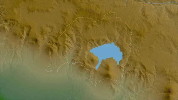 グアテマラのソローラだ 湖や川と色シェーダーデータ 形状は その国の領域に対して概説 3Dレンダリング — ストック写真