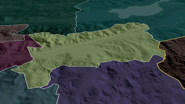 Сакапа Департамент Гватемалы Увеличен Выделен Цветная Карта Административного Деления Рендеринг — стоковое фото