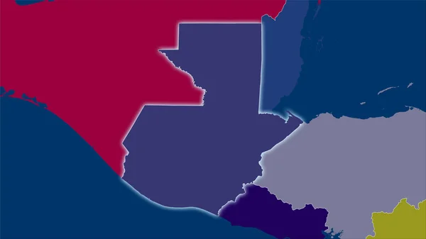 Zone Guatémaltèque Sur Carte Des Divisions Administratives Dans Projection Stéréographique — Photo