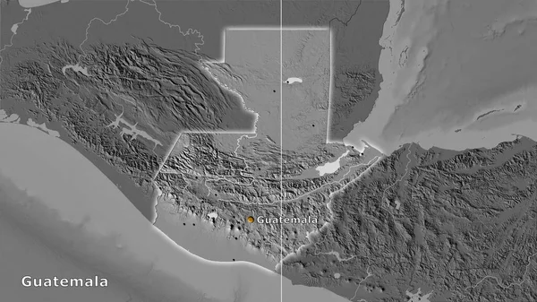 Guatemala Area Bilevel Elevation Map Stereographic Projection Main Composition — Stock Photo, Image