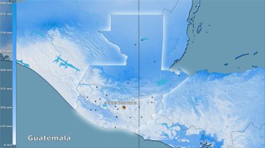 Guatemala bölgesinin en soğuk çeyreğinin efsanevi stereografik projeksiyonla yağışı - ana kompozisyon