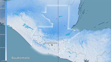 Guatemala bölgesindeki en kuru çeyrekliğin yağışı efsanevi stereografik projeksiyonla - ana kompozisyon