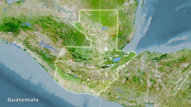 Uydudaki Guatemala alanı stereografik projeksiyondaki A haritası - ana bileşim
