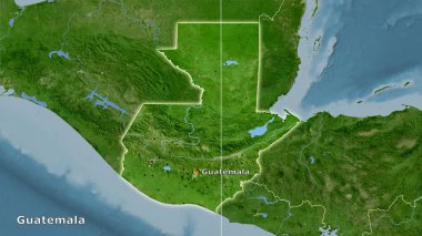 Stereografik projeksiyondaki B uydusu haritasında Guatemala alanı - ana kompozisyon