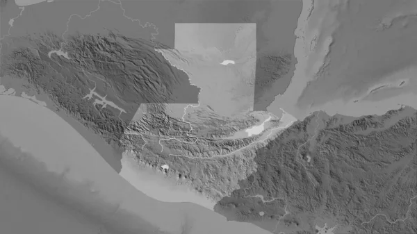 Територія Гватемали Сіромасштабній Мапі Висот Стереографічній Проекції Сира Композиція Растрових — стокове фото