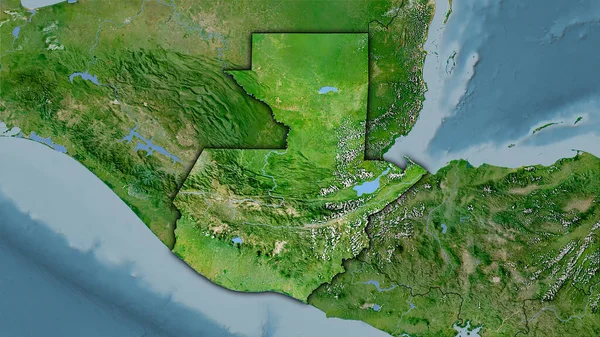 Guatemala Mapě Satelitu Stereografické Projekci Hrubé Složení Rastrových Vrstev Temně — Stock fotografie