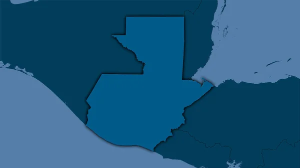 Obszar Gwatemali Solidnej Mapie Projekcji Stereograficznej Surowa Kompozycja Warstw Rastrowych — Zdjęcie stockowe