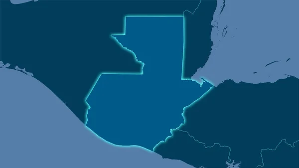 Área Guatemala Mapa Sólido Proyección Estereográfica Composición Cruda Capas Trama — Foto de Stock