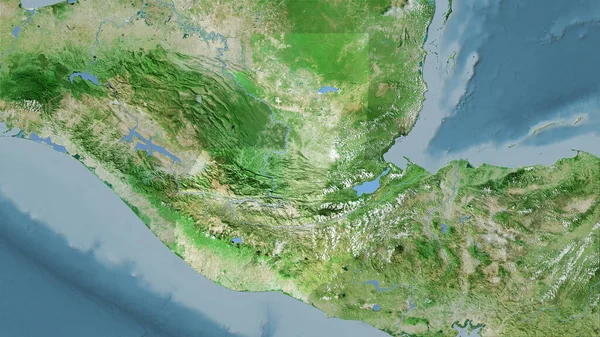Uydu D haritasında stereografik projeksiyondaki Guatemala alanı - raster katmanlarının ham bileşimi