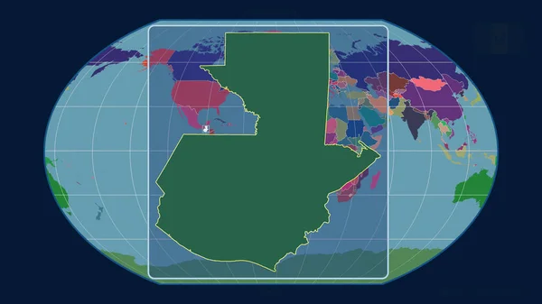 Vista Ampliada Del Contorno Guatemala Con Líneas Perspectiva Contra Mapa — Foto de Stock