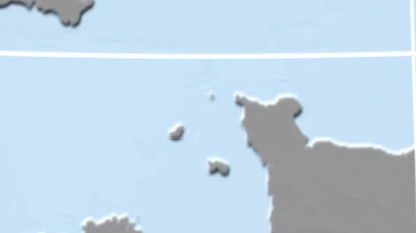 Guernsey Barrio Perspectiva Distante Con Contorno Del País Mapa Elevación —  Fotos de Stock